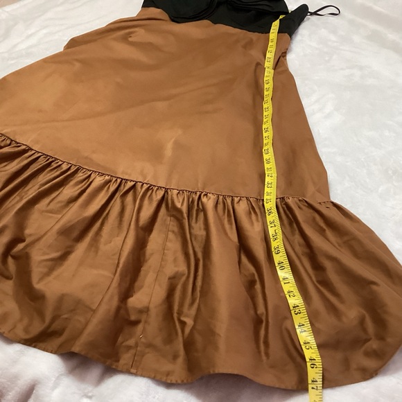 Anthropologie Hutch 18W RUNS SMALL Bow-Tie Tiered Ruffle Maxi Dress Black Brown - Picture 10 of 12